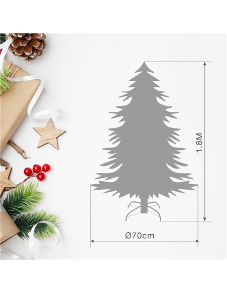 Haur Artificial Christmas tree 1,8M 494 white tips, berries and pinecones