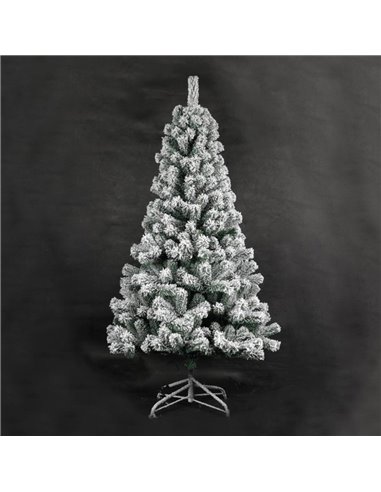 Árbol de Navidad artificial desmontable "Lemper" con efecto nieve Ø60x120cm fabricado en PVC color blanco y verde (no iluminado)