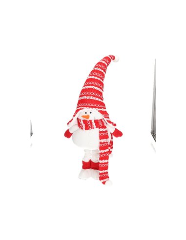 Standing snowman Eira 64 - 94cm Red and white