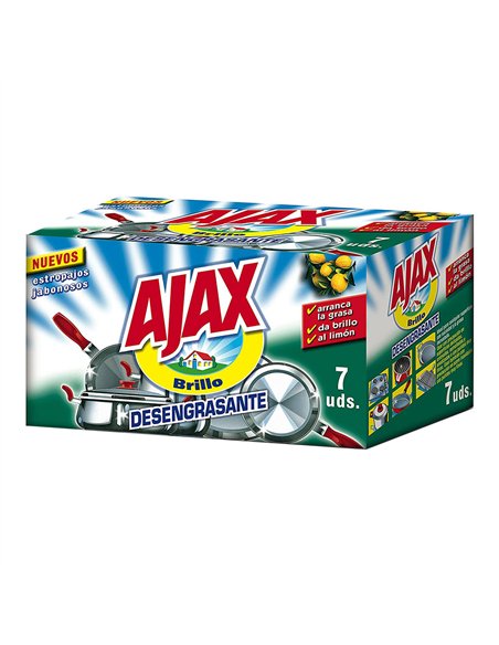 AJAX Estropajo jabonoso desengrasante con olor a limón (7 unidades)
