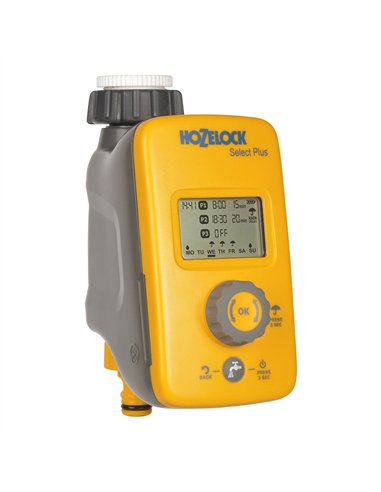 HOZELOCK Programador de riego “Select Plus” 100-000-698 color gris negro y amarillo