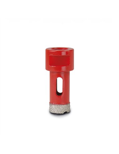 STAYER Corona diamantada Ø12mm con inserción de tipo M14 para corte multimaterial en seco color rojo