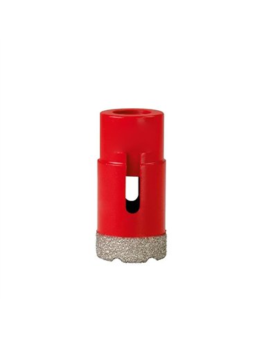 STAYER Corona diamantada Ø25mm con inserción de tipo M14 para corte multimaterial en seco color rojo