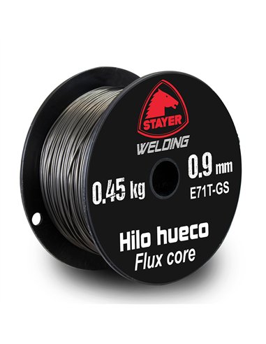 STAYER Bobina de hilo hueco tubular E71T-GS 0,45kg Ø0,9mm para equipos de soldadura MIG-MAG