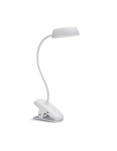 PHILIPS Flexo LED recargable con pinza de sujeción (3W 4000K 175lm) IP20 380x99x290mm color blanco