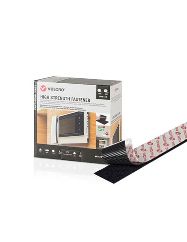 VELCRO® Cinta adhesiva ultrafuerte 50mm x 5m para sujeción de cargas pesadas color negro