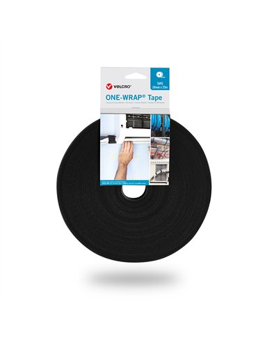 VELCRO® Cinta “One-Wrap” 20mm x 25m para sujeción de cableado y canalizaciones color negro