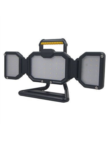 Foco LED de trabajo con 3 modos de luz (25W 4000K 2500lm) IP44 467x227x155mm color negro