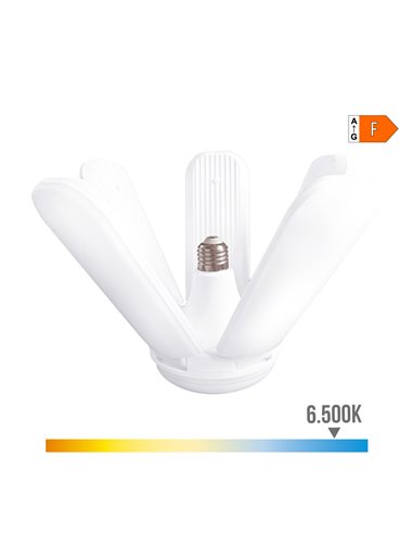 Bombilla LED multidireccional de 144 leds E27 (45W 6500K 4265lm) con alas plegables IP20 Ø385x125mm color blanco