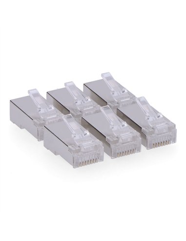 LOGILINK Conector RJ45 macho FTP CAT5E blindado para cables con entrada de Ø5,5 a Ø6,2mm (Bolsa de 6 unidades)