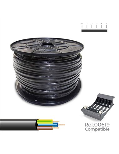 SEDILES Manguera tubular VV-K0.6/1KV 600/1000V 3G1,5mm² color negro 100m (bobina de Ø40x20cm)