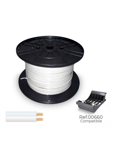 SEDILES Cable paralelo 48V 2x0,75mm² color blanco 500m (bobina de Ø26x15cm)