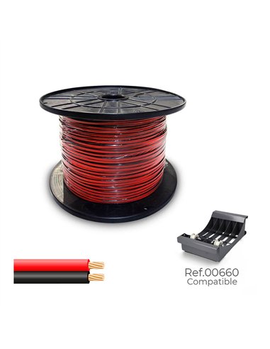 SEDILES Cable paralelo 48V 2x0,75mm² color rojo y negro 500m (bobina de Ø26x15cm)