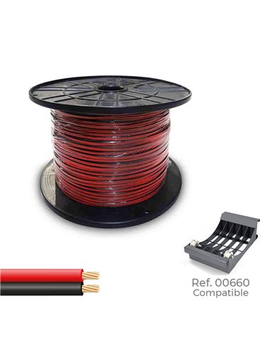 SEDILES Cable paralelo 48V 2x1,50mm² color rojo y negro 300m (bobina de Ø26x15cm)