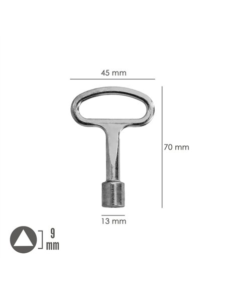 Llave Cierre Triangulo 193 9 mm.
