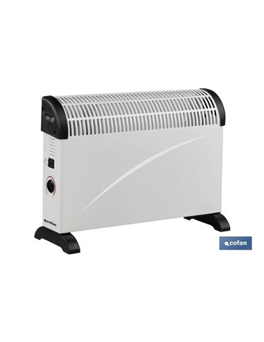 Convector radiante | Potencia: 2000 W | Termostato regulable | Seguridad antivuelco | Ideal para estancias medianas