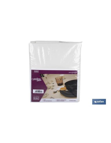 Protector espumado para mesa | Color: blanco | Muletón libre de ftalato | Grosor: 1,5 mm | Disponible en diferentes medidas