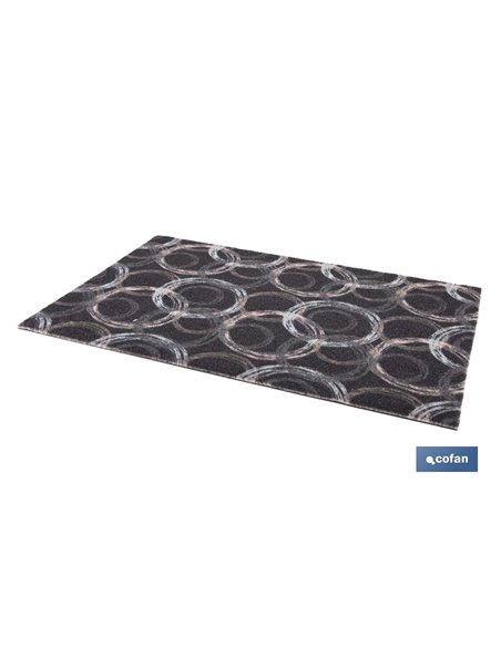 Felpudo de entrada con círculos | Material resistente | Base antideslizante | Adecuado para interior y exterior | Medidas: 50 x 