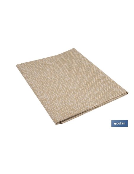 Mantel resinado antimanchas | Diseño moderno | Color: beige y blanco | Materiales: algodón y poliéster | Disponible en diferente