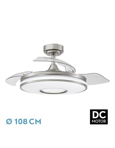 Ventilador Dc Dani 72w 7200lm Niqu 3asp.6vel108d 3000-4000-6000k Remoto+memoria+tempor 24