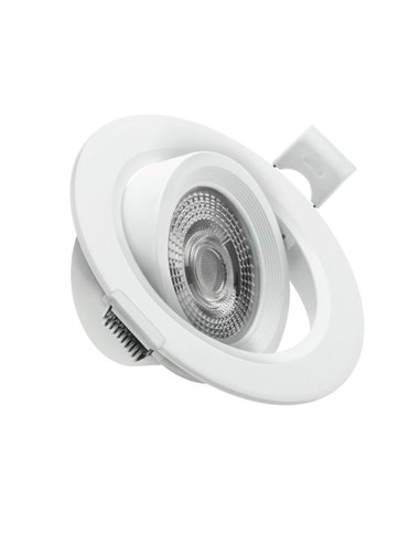 Aro LED basculante redondo (7W 3CCT 560lm) IP20 Ø9x3,8cm color blanco