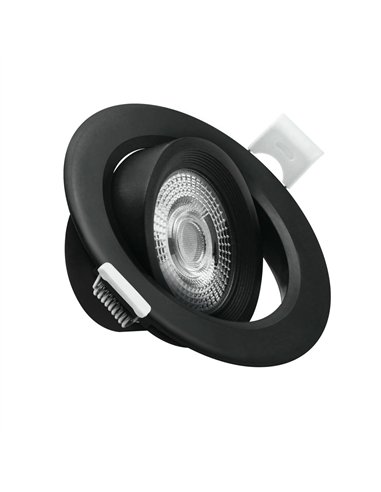 Aro LED basculante redondo (7W 3CCT 560lm) IP20 Ø9x3,8cm color negro