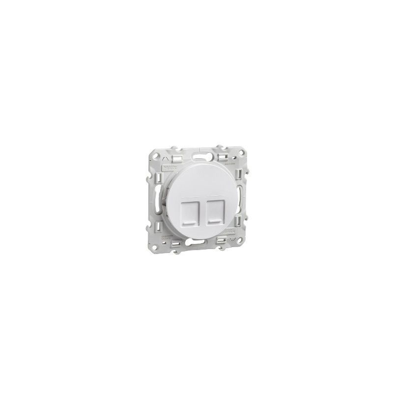 Tapa 2 conectores RJ45 Odace Blanco SCHNEIDER S520410