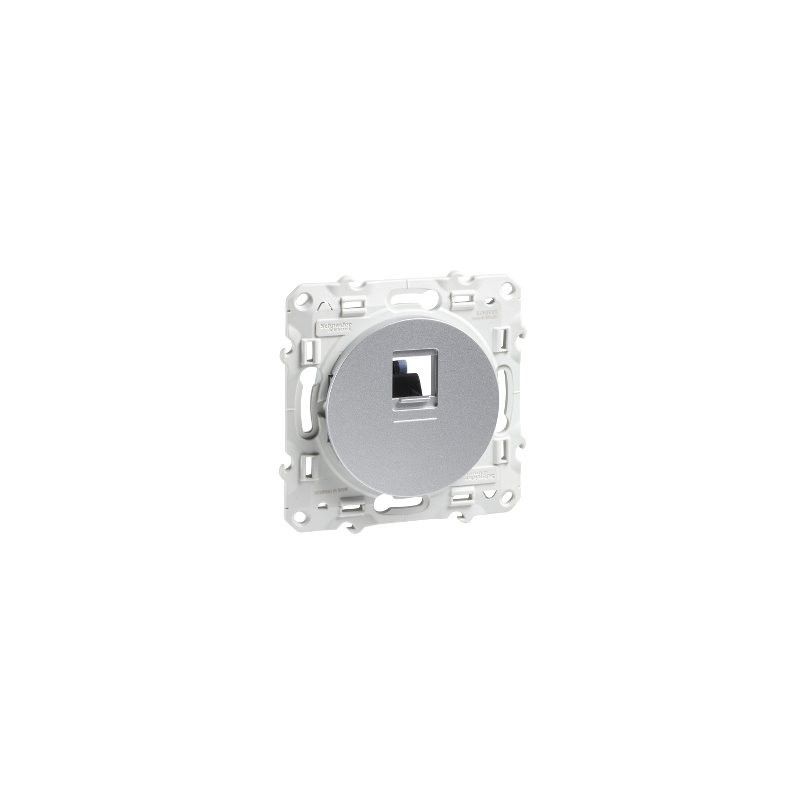 Toma RJ45 Categoria 6 UTP Odace Plata SCHNEIDER S530475