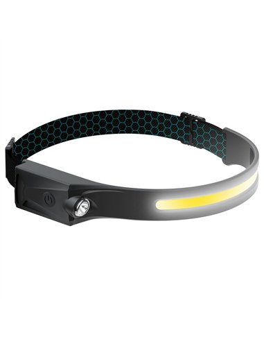 Adjustable COB LED headlamp 3xAAA (5W 300lm) IP65 and 50m range, black