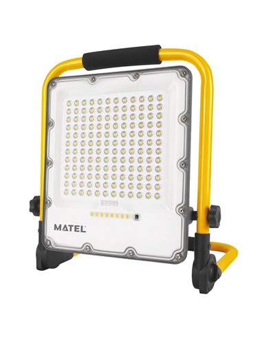 Wiederaufladbarer, faltbarer LED-Projektor mit 4 Lichtmodi (200 W, 6400 K, 2000 lm), IP65, 32 x 39 x 6 cm