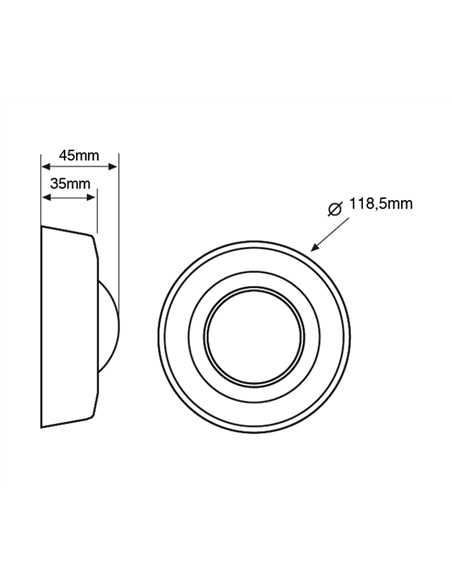 Rilevatore da soffitto Bluetooth 360º (3000W 2000lm 230V) IP40 Ø11,85x4,5cm colore nero