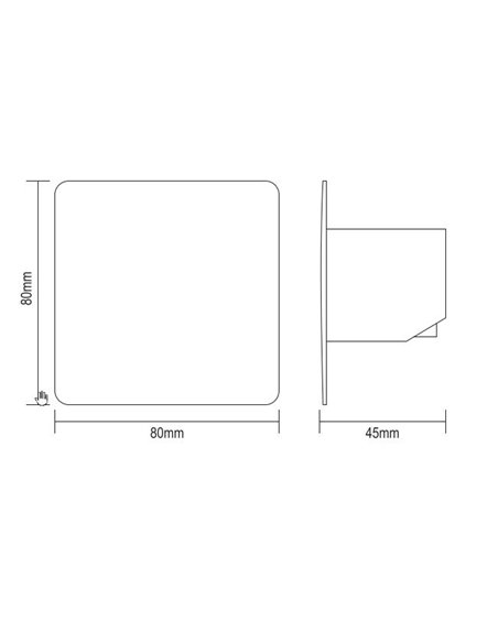 2-wire timed touch switch with claws IP20 8x8x4,5cm white color
