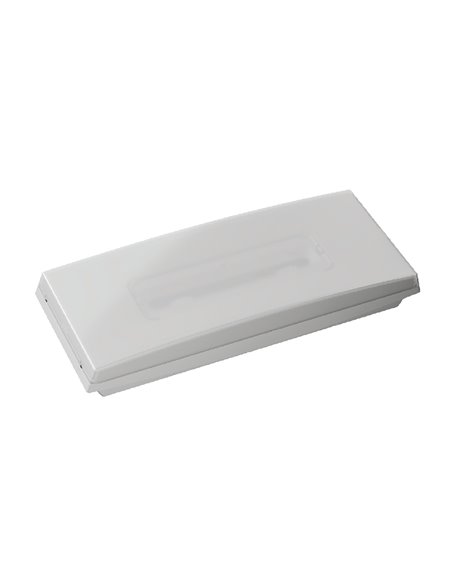 Éclairage de secours LED en surface «GS» (0,6W 5700K 165lm) IP44/IK07 25,2x10x4cm couleur blanche