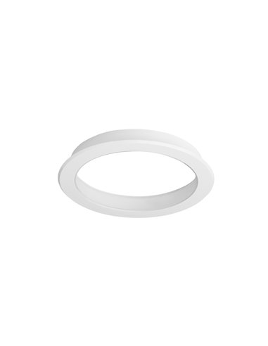 Cadre pour éclairage de secours LED standard « Arque » surface IP44/IK09 Ø11,5x1,6cm coloris blanc