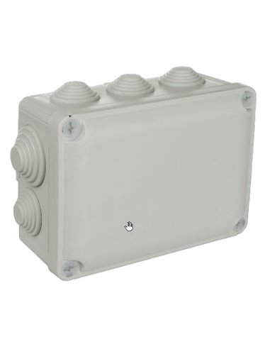 “Ybox” surface-mounted waterproof connection box with 8 cones and blind cover IP55/IK08 16,1x12x7,5cm grey