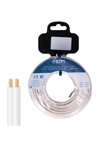 CARRETE CABLE PARALELO 2x2,50 mm² BLANCO "AUDIO" 10 m