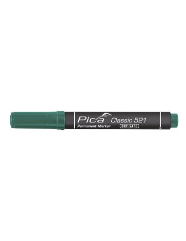 Marcador permanente indeleble “Classic 521” con punta de tipo pincel color verde