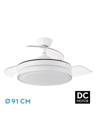 Ventilador de techo de 6 velocidades con iluminación LED (72W 3CCT 6120lm) IP20 color blanco