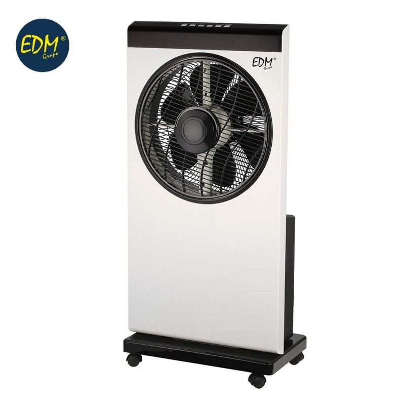 Ventilador nebulizador com controle remoto Cor branco Preto potência 80w lâminas ø30cm 39x24x84cm EDM