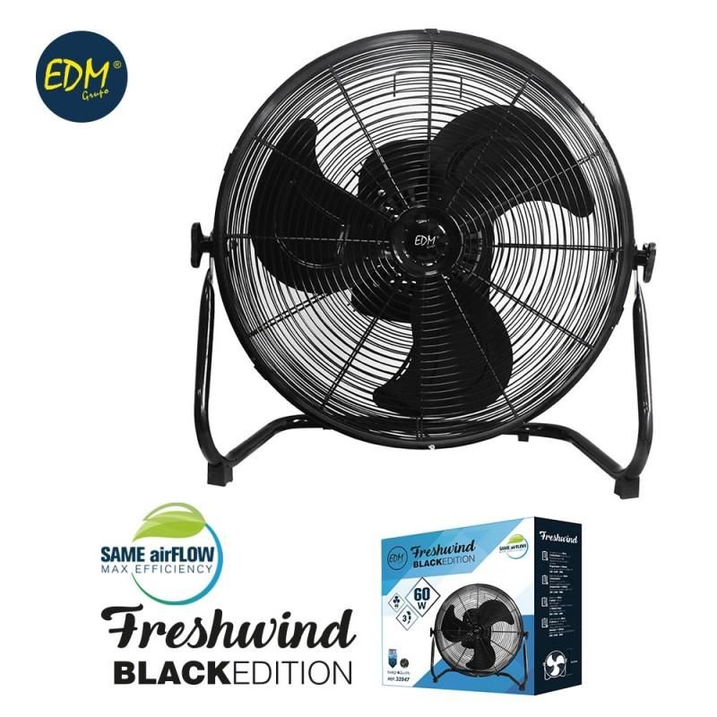 Ventilador de chão oscilante industrial Cor Preto potência 60w lâminas ø40x51,5cm EDM