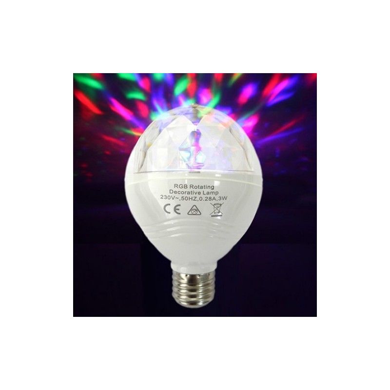 Lâmpada LED Multicolor RGB EDM E27 3W com Rotação 360° Ø8x13cm