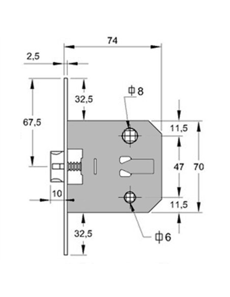 PICAPORTE UNIFICADO W147.RHN-50 47mm NIQUELADO C/RED IFAM