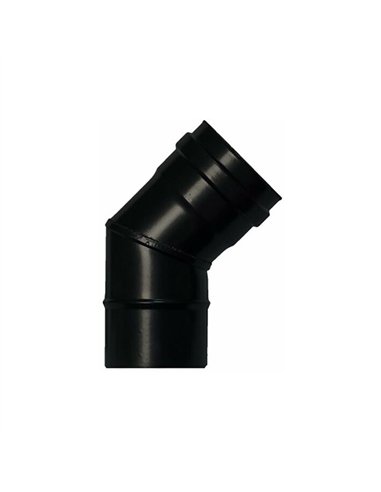 CODO ESTUFA 45Âº DE 80mm VITRIFICADO NEGRO 1,2mm PELLET