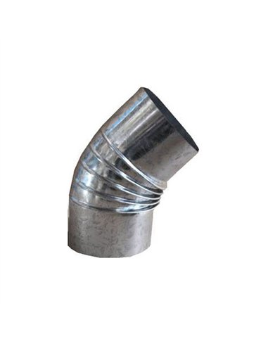 CODO ESTUFA 110mm 45Âº GALVANIZADO