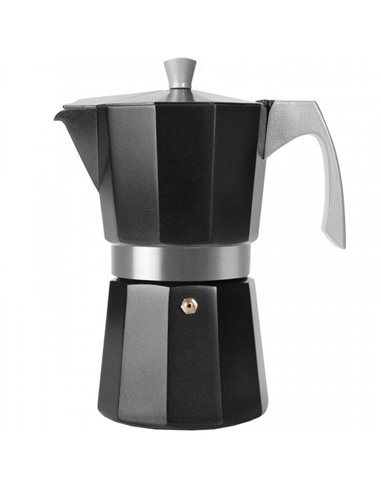 Cafetera aluminio induccion negra 3-6t. Evva 623106 ibili