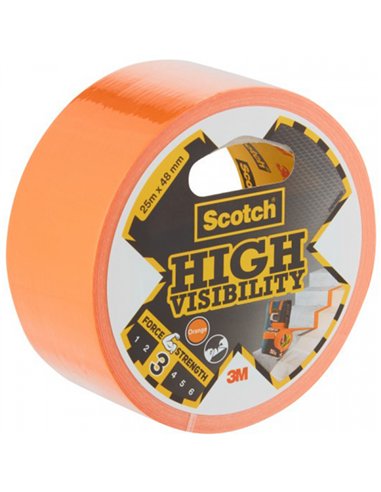 CINTA AMERICANA NARANJA ALTA VISIBILIDAD 25m x48mm 29044825O SCOTCH 3M