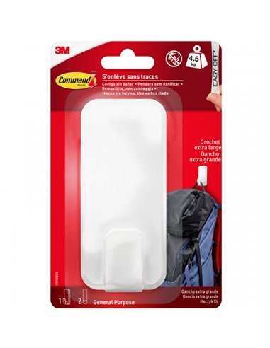 BLISTER 1 PERCHA GRANDE 2 TIRAS 4,5kg 17010 COMMAND 3M