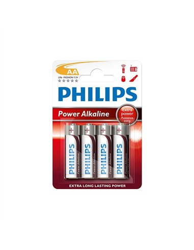 Blister 4 pilas lr06 aa 4bp power alkaline philips