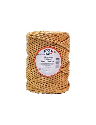 Bobina 750gr hilo rafia 3 cabos beige nº 4 ref 142754