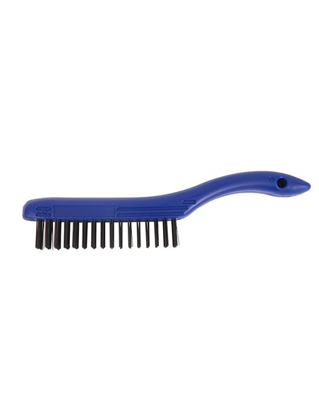 Brosse en acier 4x16x8cm avec grattoir en acier au carbone et plastique bleu et noir